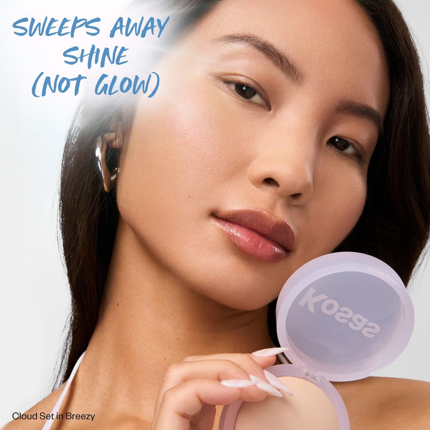 Kosas Cloud Set Pressed Setting Powder – Translucent Shine Control Face Powder, Soft Matte Finish, Breezy (Sheer Light)