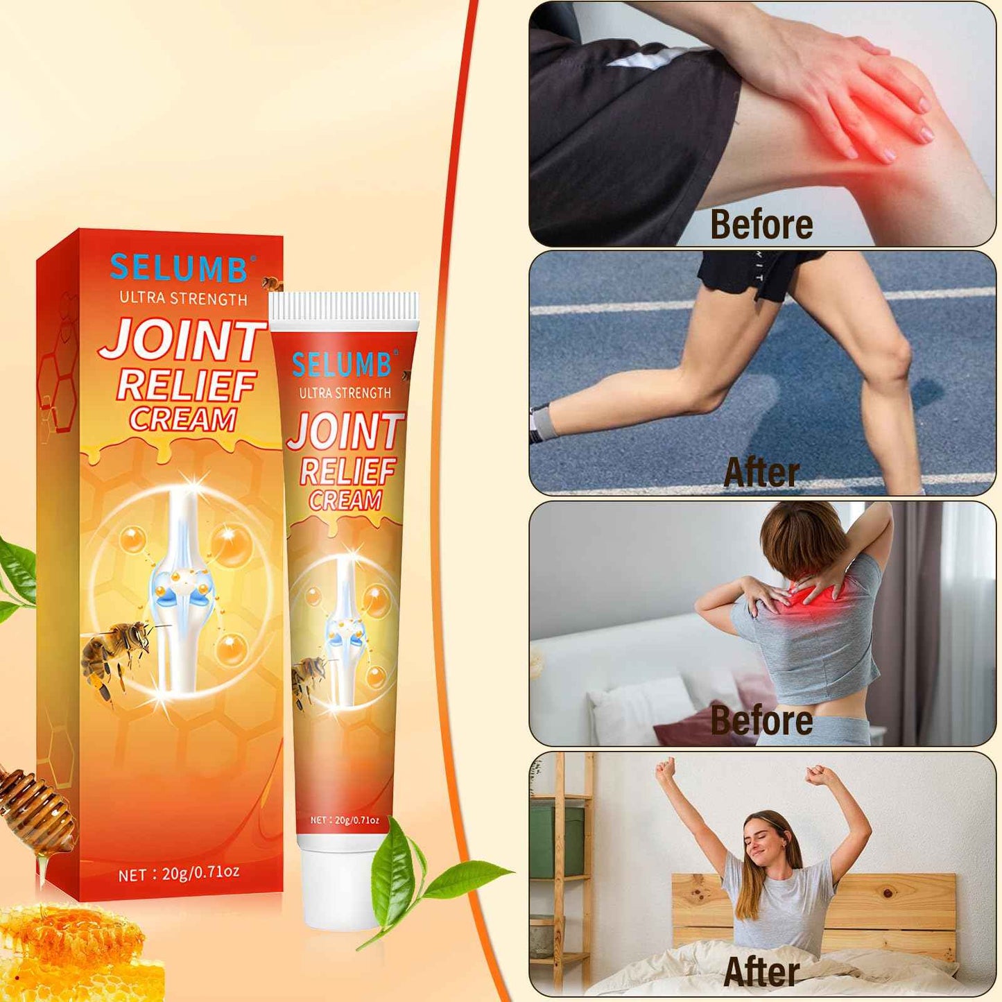 TFSUDI 3Pcs Joint Relief Cream Arthritis Ultra Strength, Joint Advanced Cream, for Back, Neck, Feet, Shoulde