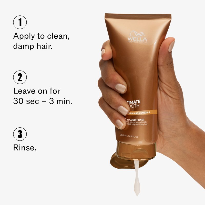 Wella Professionals ULTIMATE SMOOTH Conditioner | Treatment for Dry & Frizzy Hair | With Squalane & Omega 9 | 2.5 Fl Oz