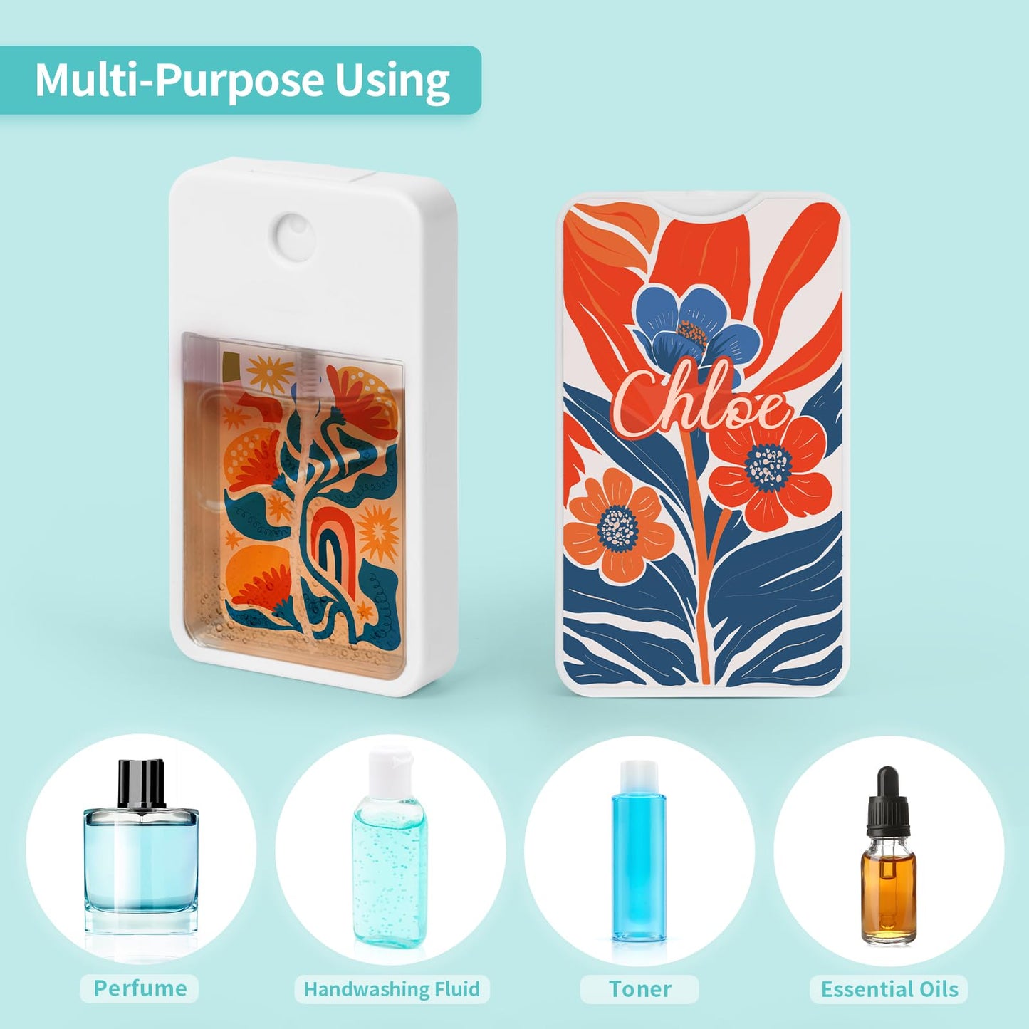 PYD Life 6 Pack Sublimation Blanks Card Perfume Spray Bottle 1FL.OZ 30 ml