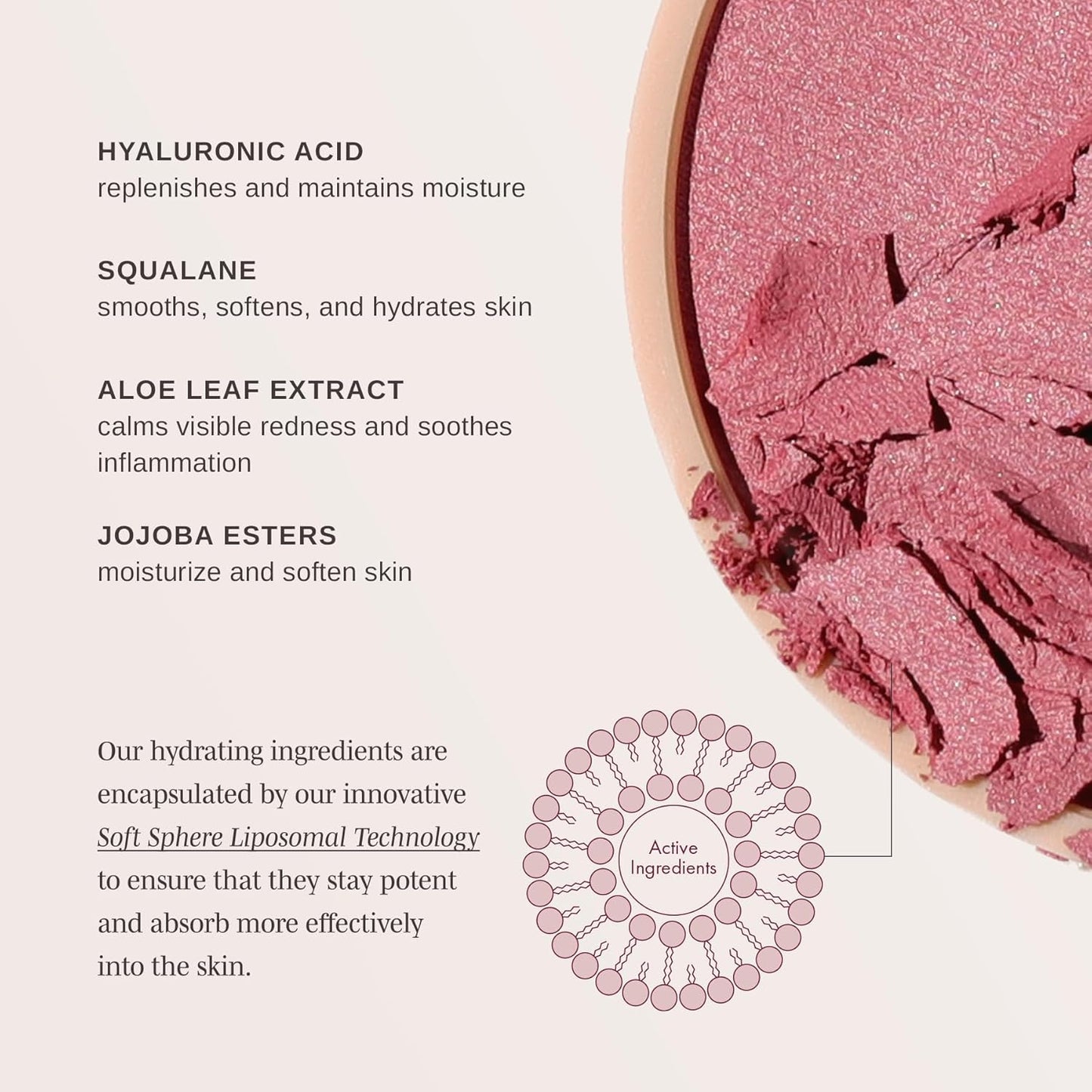 Wander Beauty Hydrating Powder Blush - Lightweight Peach Blush Makeup with Satin Finish | Buildable Formula with Hyaluronic Acid - 0.18 oz