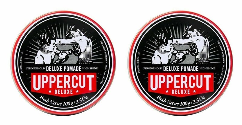UPPERCUT DELUXE Pomade for Men, 3.5 oz/100g (2-PACK) – Strong Hold, High Shine Hair Pomade – Water-Based, Easy Washout – Classic Barber Styling for Slick Backs, Side Parts & Pompadours