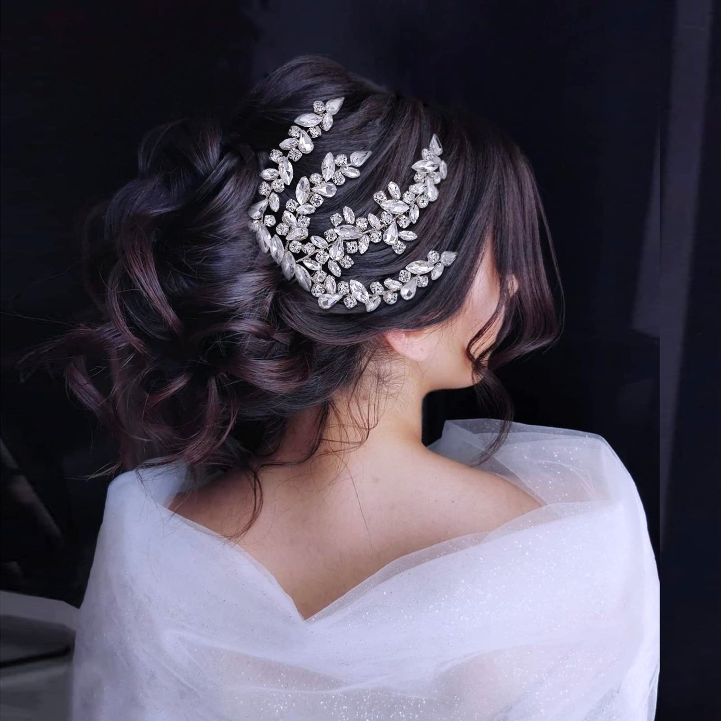 DIMNIE Wedding Hair Comb Rhinestone Bridal Headpiece Sparkling Wedding Hair Accessories for Women and Girls