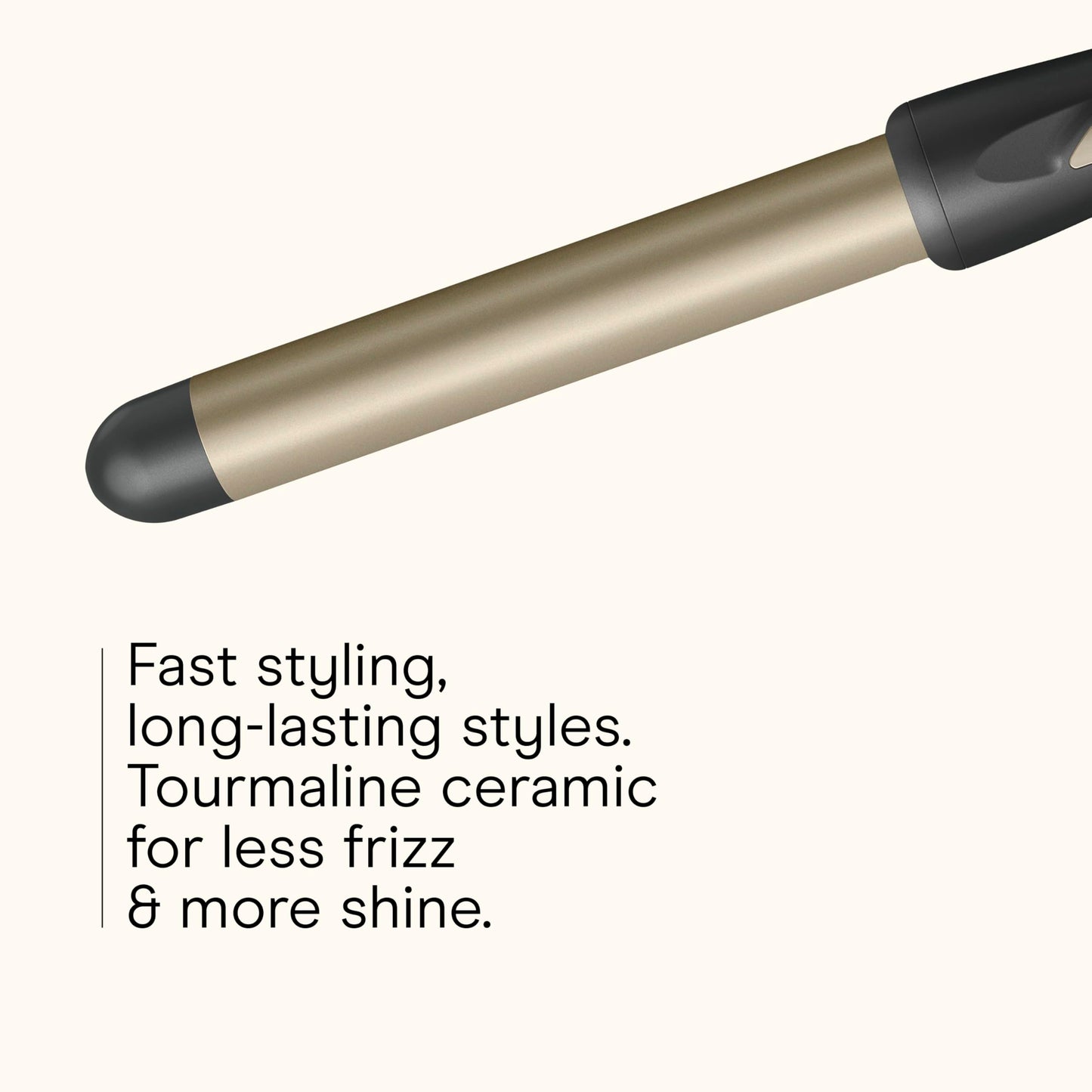 INFINITIPRO BY CONAIR Tourmaline Ceramic 1-Inch Curling Wand, 1-Inch Barrel Produces Flawless Waves, Hair Wand for Use on Short, Medium, and Long Hair, Dark Gray