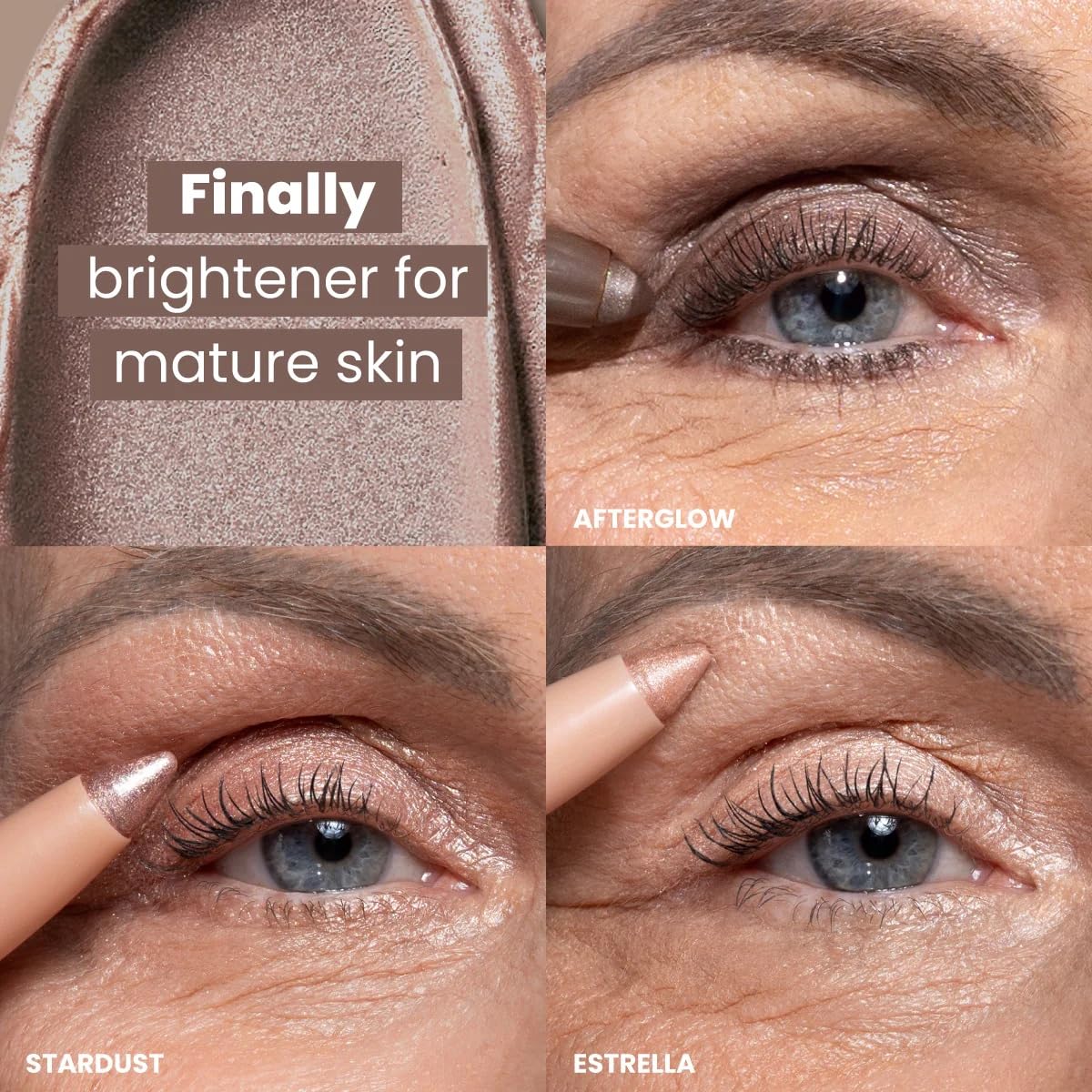 PRIME PROMETICS PrimeEyes Eye Brightener for Mature Women – Creamy Eye Shadow Sticks – Easy Application, Quick Eye Lift Effect – Hypoallergenic, Long Wear, Water-Resistant (Violeta)