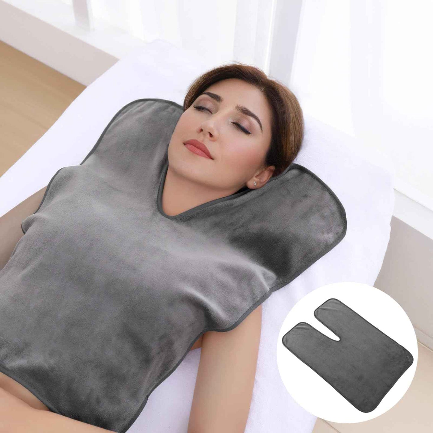 Beautician Special face wash Towel, U-Shaped face SPA Towel, Soft Microfiber Massage, 23.6 x 15.8 inches, Suitable for SPA steam, Beauty Salon, spa Center, Barber Shop (Gray, 6 Pack)
