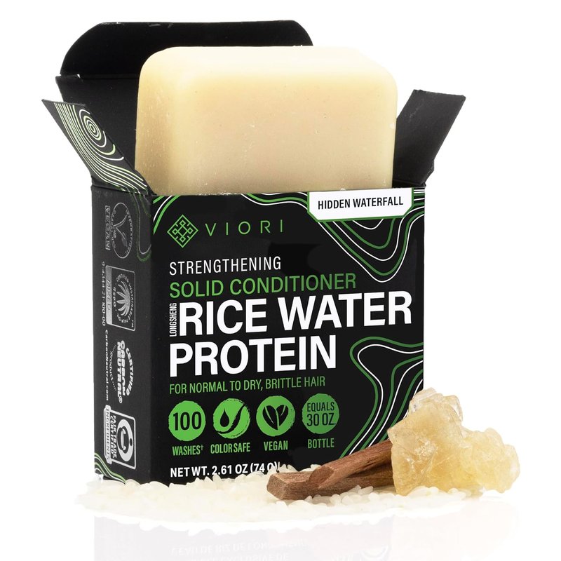 Viori Hidden Waterfall Conditioner Bar | Organic Rice Water Formula - Handcrafted, Eco-Friendly Hair Care