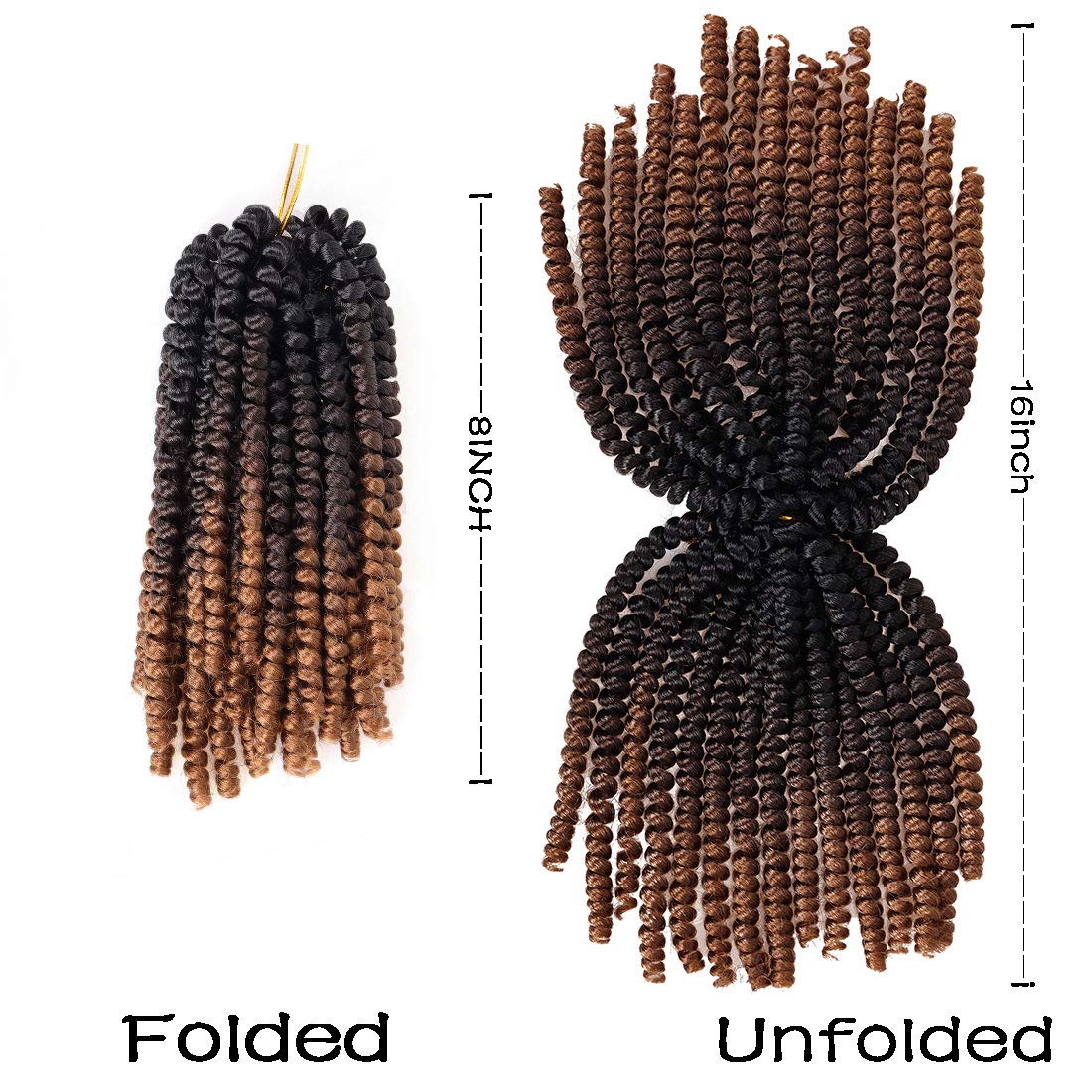 6 Packs Spring Twist Braiding Hair Spring Twists Twist Hair Synthetic Fiber Fluffy Twist Crochet Braids Low Temperature Twist Crochet Hair for Women Braiding Hair(8inch,T1B/4/30)