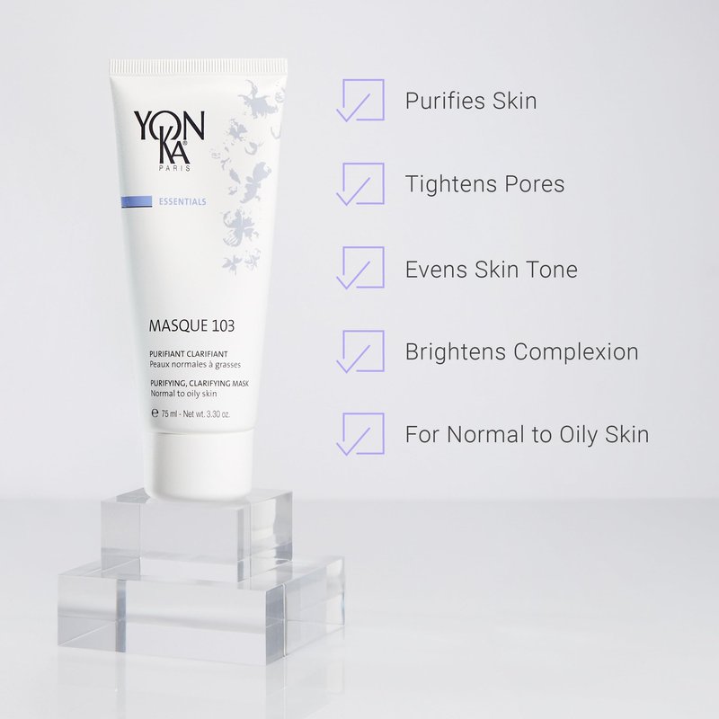 Yon-Ka Masque 103 | Clay Face Mask | Clarify Skin and Tighten Pores with Botanical Extracts and Triple Clay Blend | Oily and Acne Prone Skin | Paraben-Free | 3.30 oz