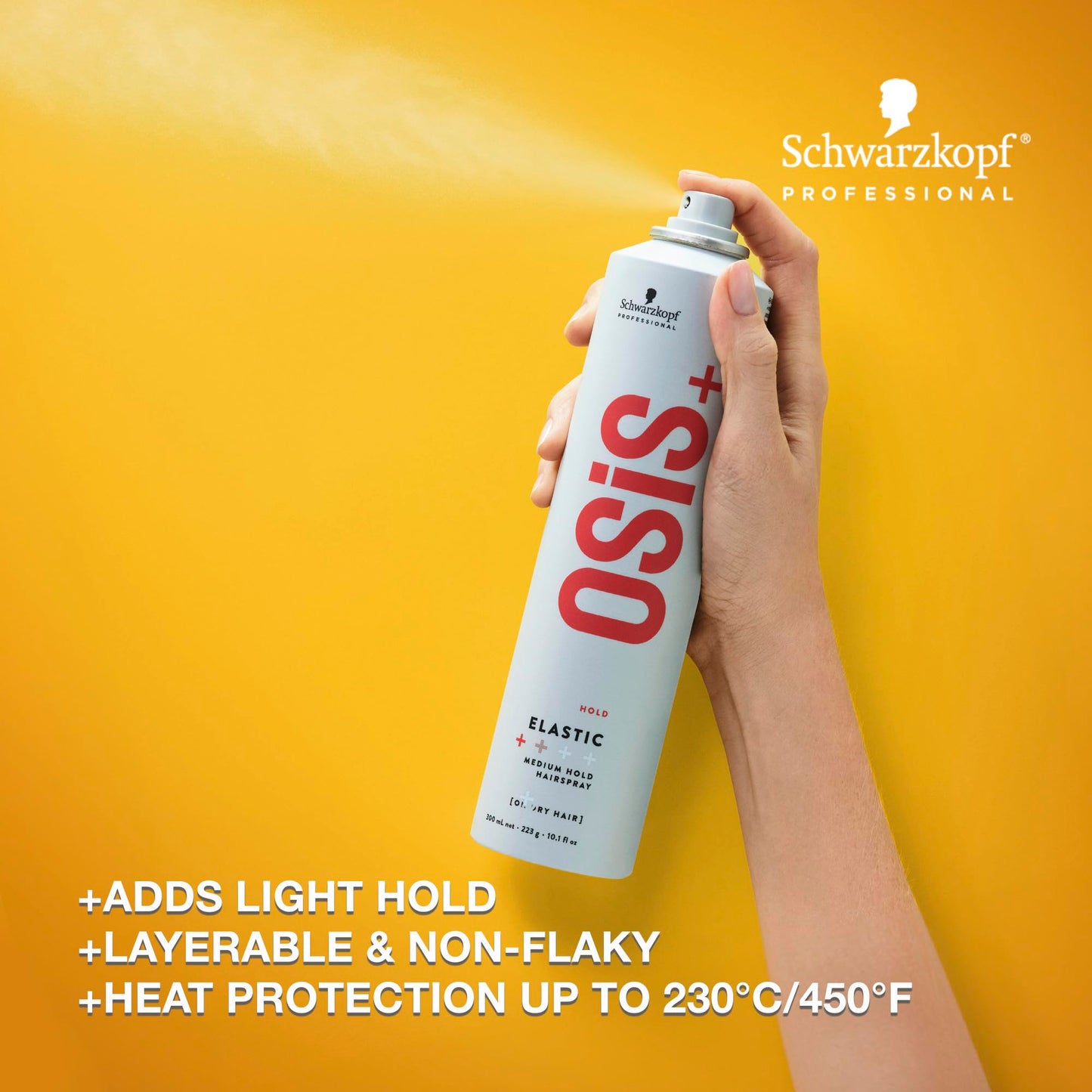 OSiS+ Elastic Light Hold Hairspray, 9 oz (2 Pack) | Heat Protection and Shine | All Hair Types