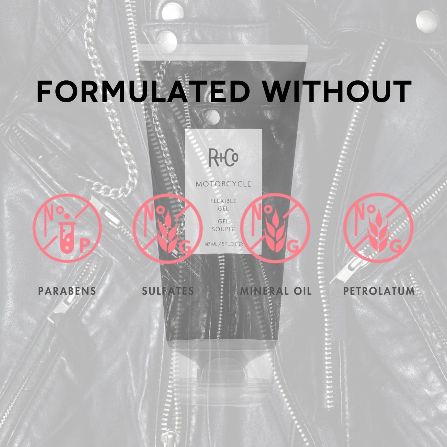 R+Co Motorcycle Flexible Gel - Hybrid Styling Gel with Flexible Hold & Wax-Like Shine - Heat Protectant, Volumizing Gel for Texture, Natural Finish & All Hair Types - Sulfate-Free - 5 oz (Pack of 2)