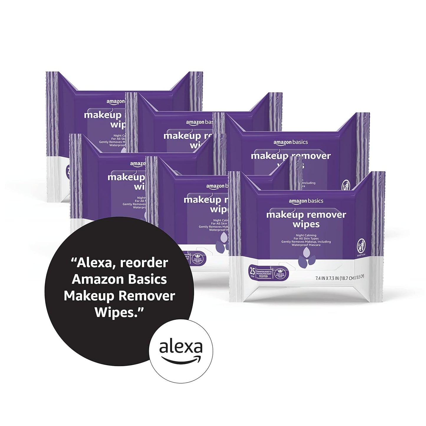 Makeup Remover Wipes - Gentle Cleansing, Alcohol-Free & pH Balanced | 25-Count, Night Calming, Plant-Based