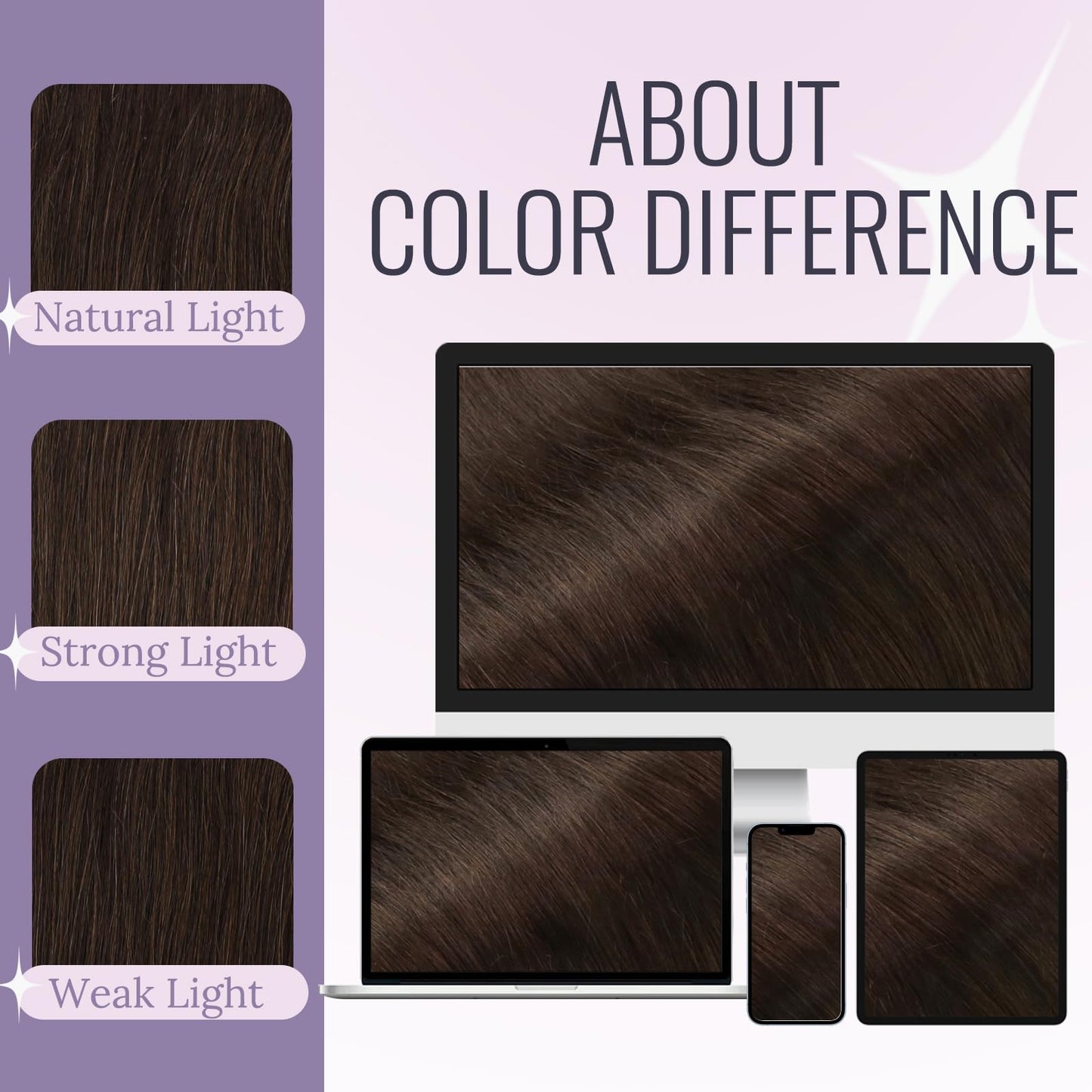 Fshine Invisible Wire Hair Extensions, Dark Brown Color 10 Inch 56G Hidden Wire Human Hair Extensions, Clip in One Piece Straight Hair for Women Add Volume