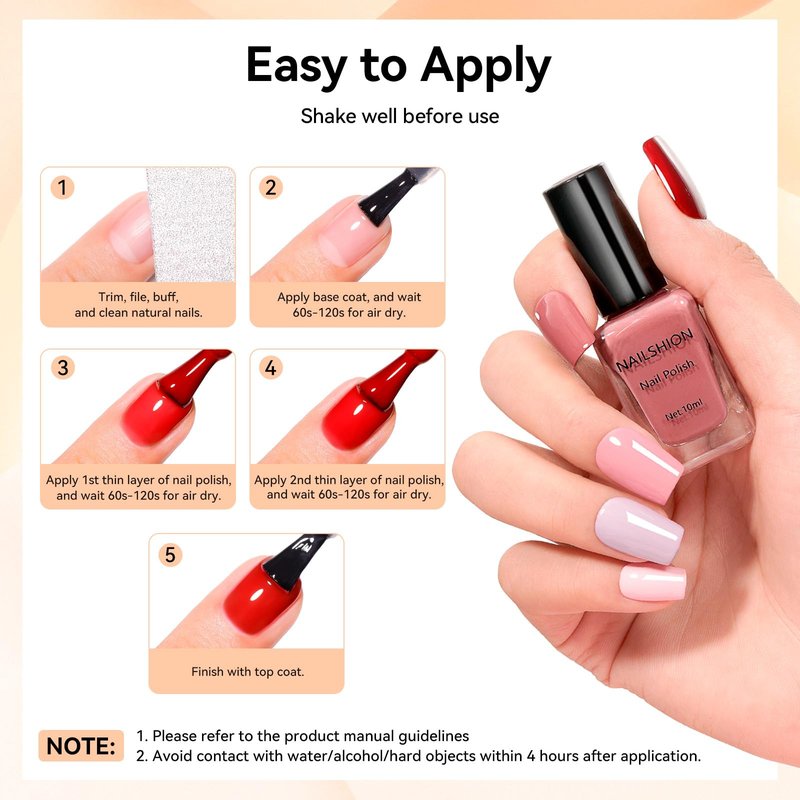 Nailshion Nude Gray Nail Polish Set Neutral 16 Colors with Base Top Coat Remover Pads, Nude Brown Burgundy Dusty Rose Fast Dry Fingernail Polish Set, Non-Gel, Rich in Castor Oil Nail Art Kit