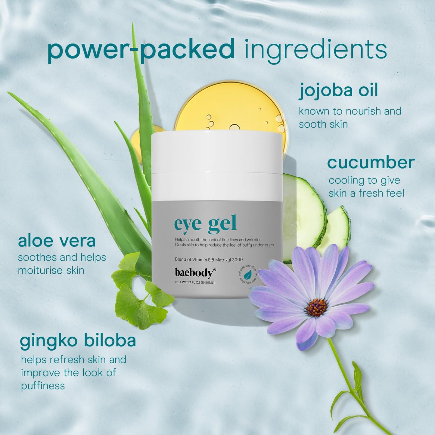 Baebody Under-Eye Gel - Advanced Cooling Under-Eye Cream For Dark Circles and Puffiness - Anti Aging and Hydrating - Beauty Gifts for Women (50 ml/1.7 fl oz)