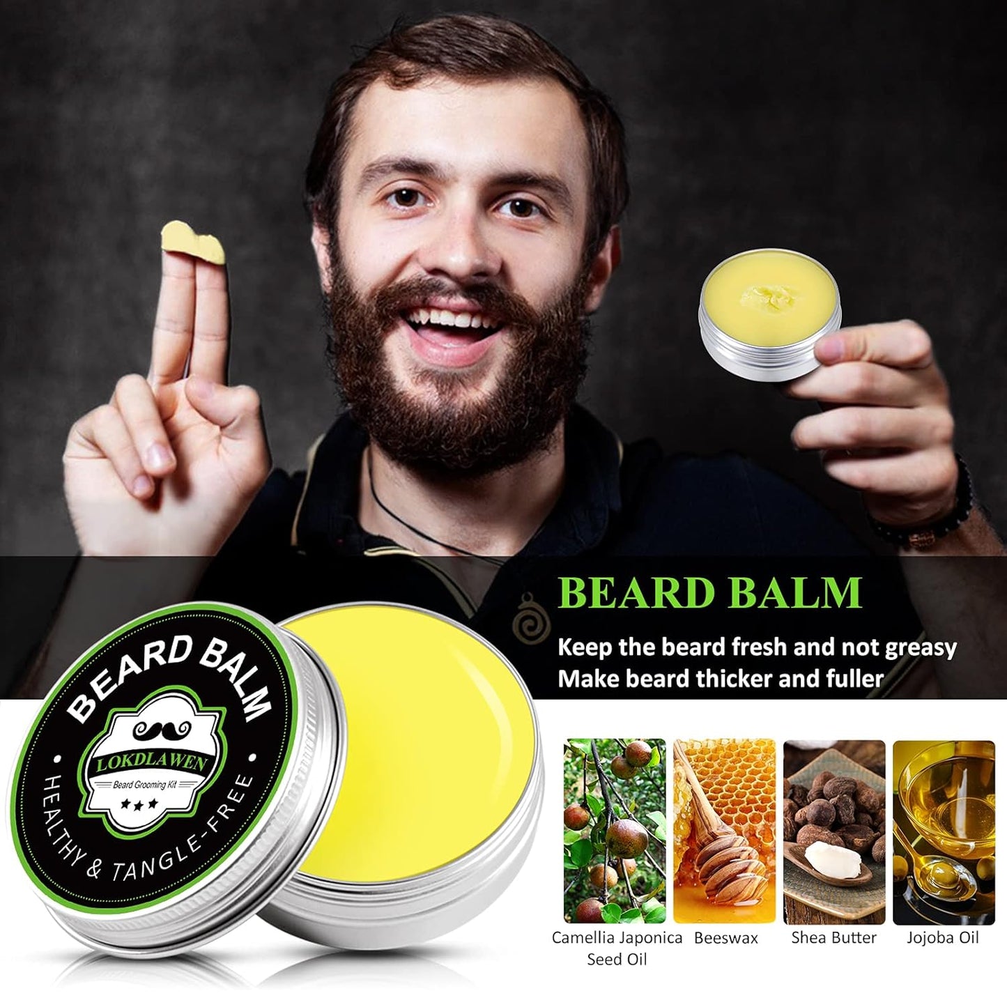 Beard Kit for Men - Complete Grooming Set with Wash, Conditioner, Oil, Balm & Accessories | Perfect Gift for Dads & Husbands