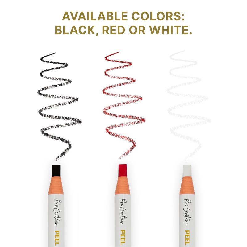 BRAWNA Pro Contour Peel Off Pencil for Eyebrow and Lip Mapping - Set of 2 - Red - PMU Supplies- Lip Blushing Supplies