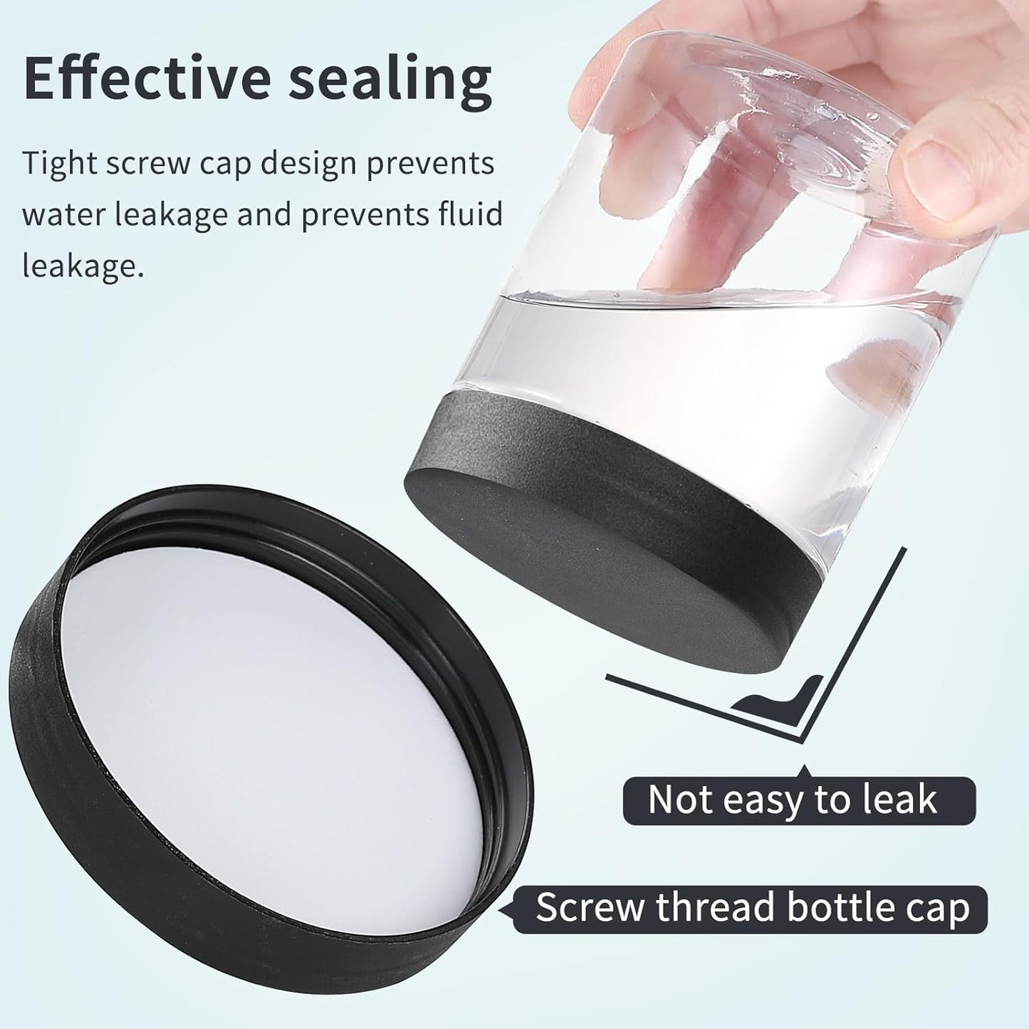 36PCS 8OZ Plastic Jars - Refillable Round Containers with Screw-On Lids for Food, Cream & Lotion | Black