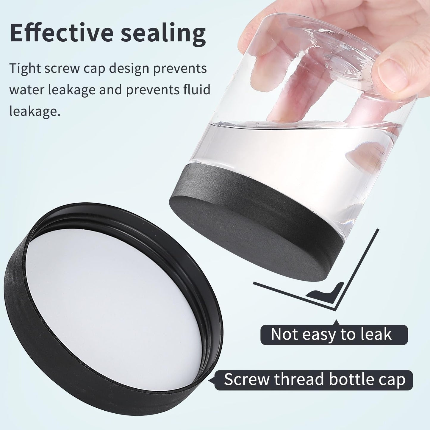 36PCS16OZ Plastic Jars with Screw On Lids, Labels Refillable Empty Round Slime Containers for Storing Dry Food, Honey Jam, Cream, Butter, Lotion (matte black)