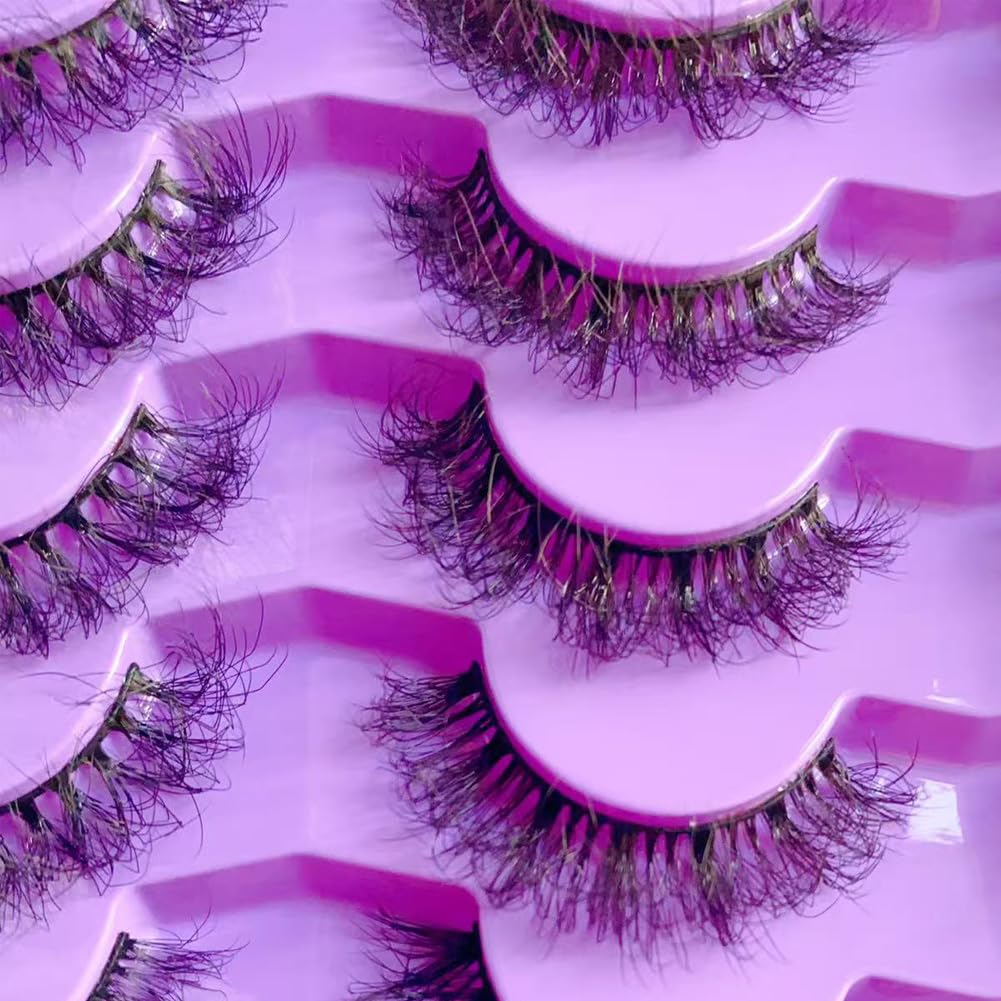 Volume Dramatic False Eyelashes,20 Pairs 8D Cat Eye Lashes,Fluffy Soft Wispy D Curl Lashes,4 styles Mixed Faux Mink Eyelashes for Makeup