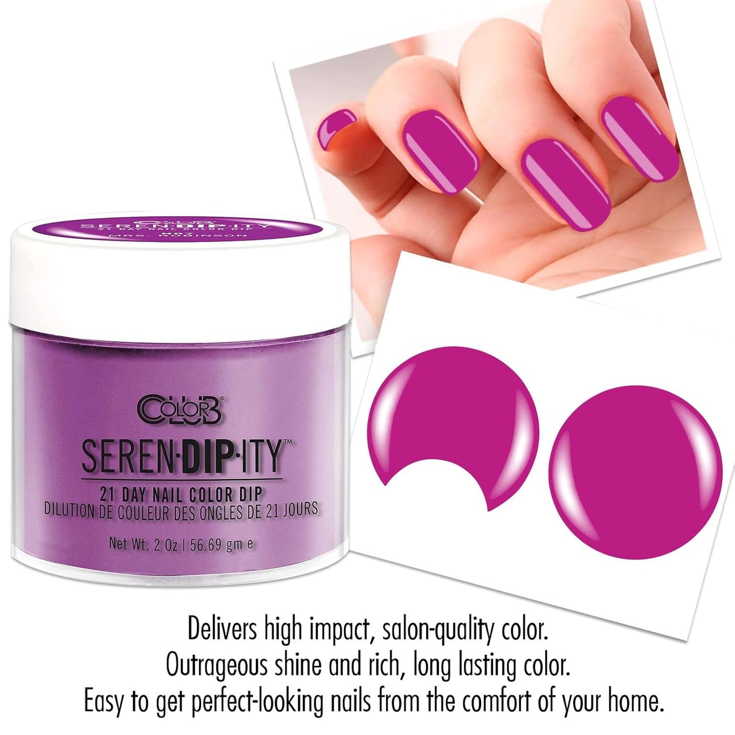 Color Club Dip Color Powder - Mrs. Robinson Serendipity Neon | 2 Ounces