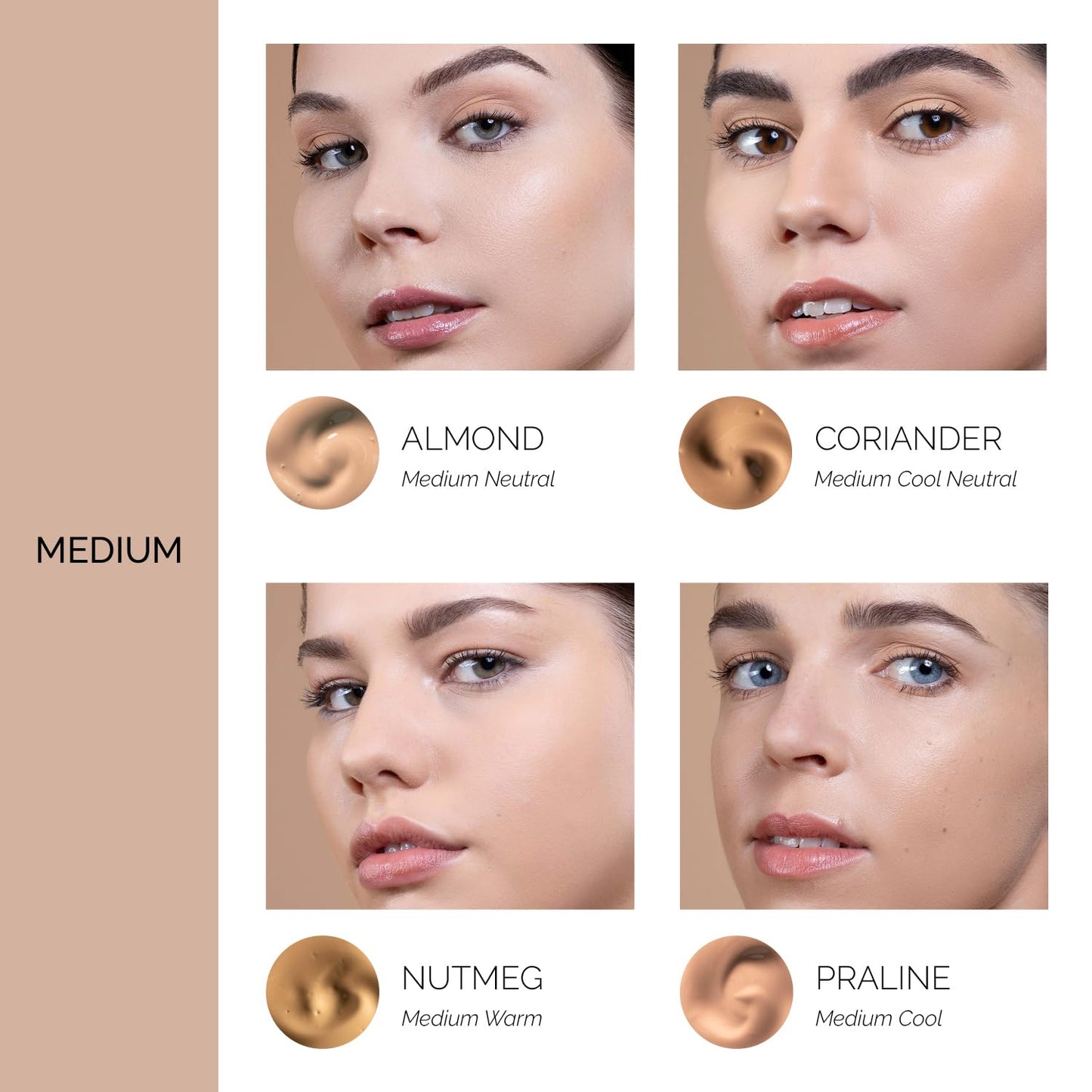 OFIR Skin Satin Foundation - Lightweight Vegan Formula with Blue Light Protection | Medium Coverage, 1 FL OZ (Almond - Medium Neutral)