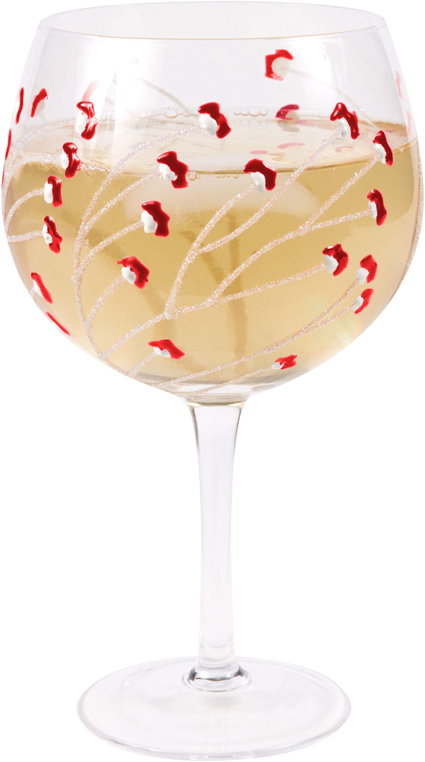 Pavilion Gift Company Pavilion-Red Sprout-24 Oz Hand Decorated Removable Happy 50th Birthd Wine Glass, 24 oz