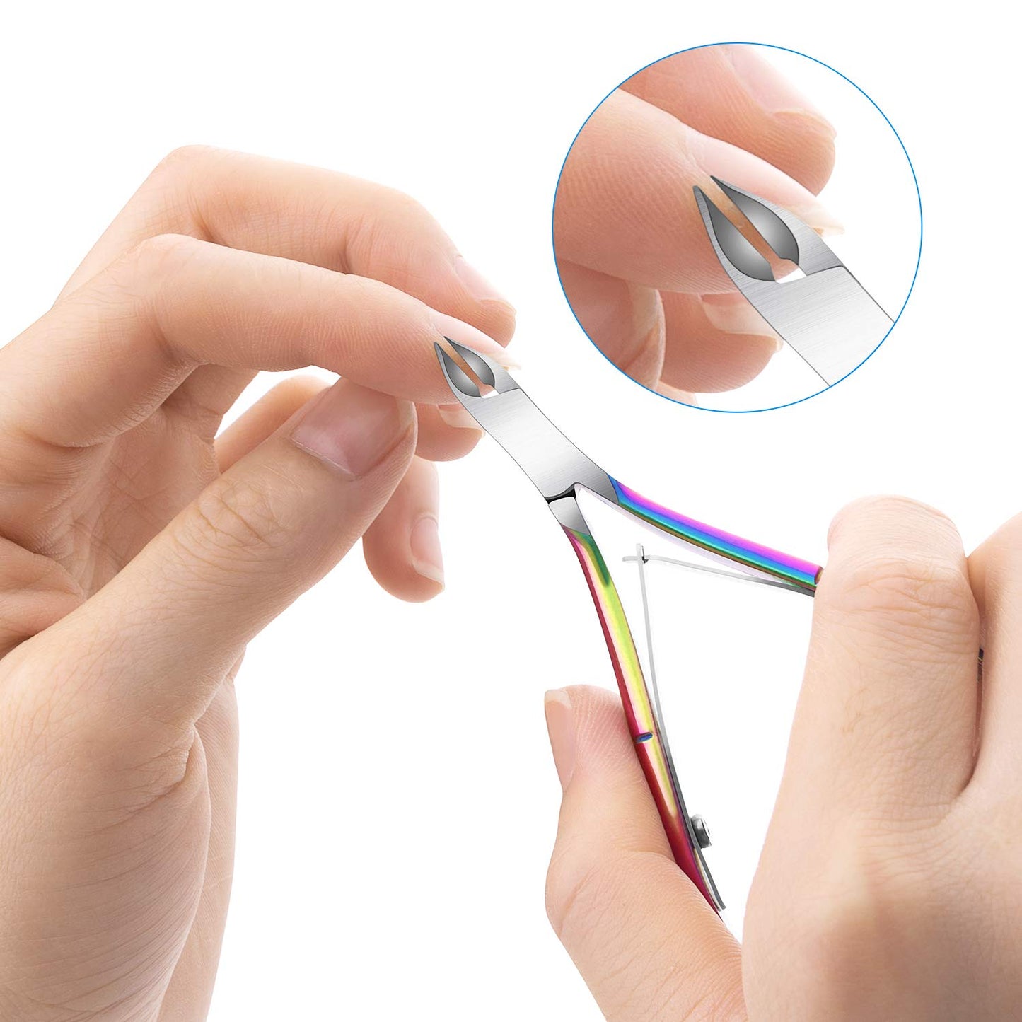 4 Pack Professional Cuticle Nippers, Rainbow Nail Trimmer & Cutter