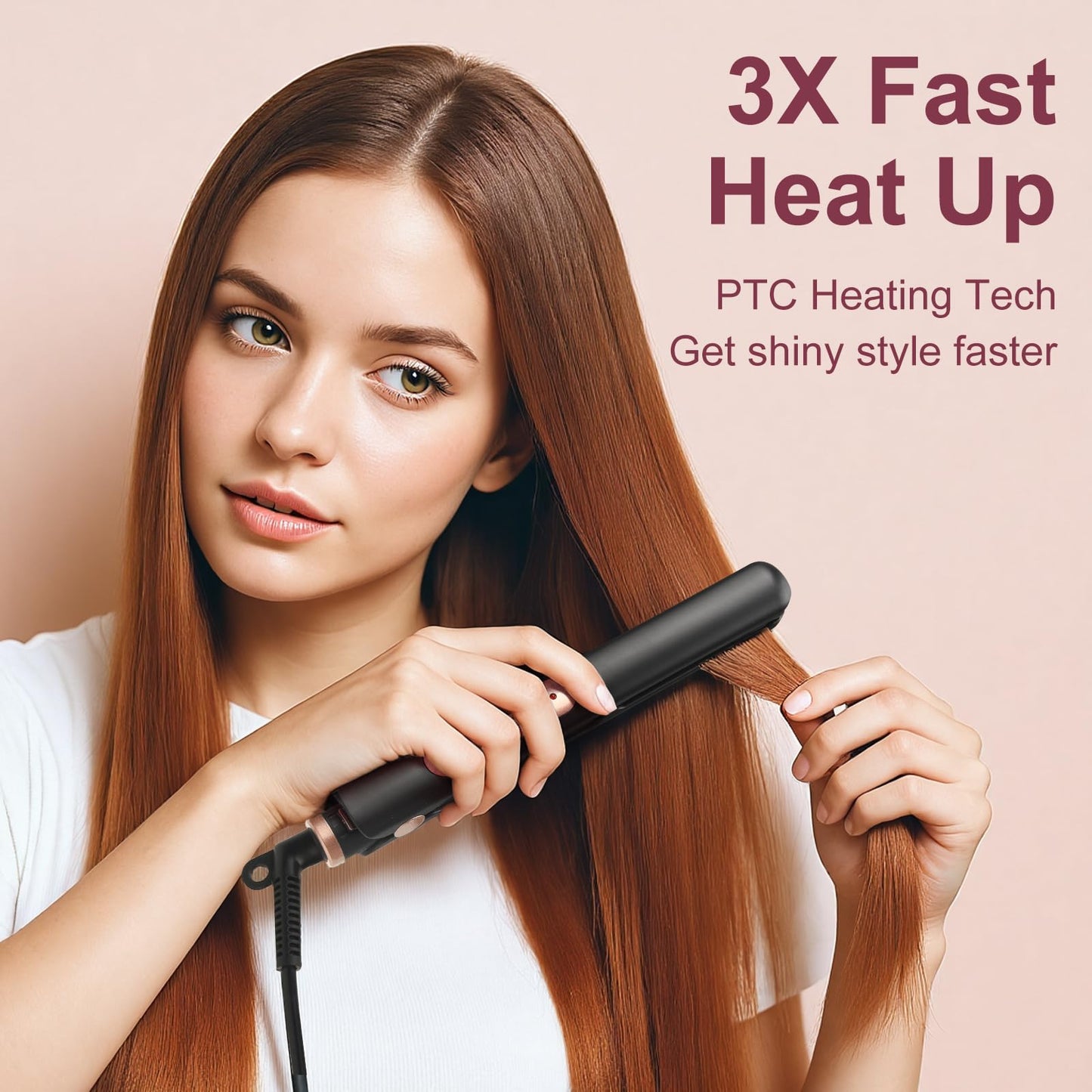 JAETON Small Flat Iron 0.7 Inch Mini Hair Straightener and Curler 2 in 1, 30S Heat-up, Dual Voltage Travel Curling Iron, for Short Hair, Bangs, Pixie Cut, Beard