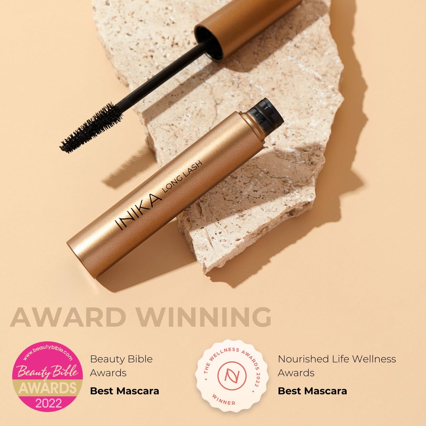 INIKA Organic Long Lash Mascara - Vegan, Non-Toxic Mascara for Volume and Length, Enriched with Essential Fatty Acids, Magnolia Bark Extract & Vitamin E, Cruelty-Free, Black