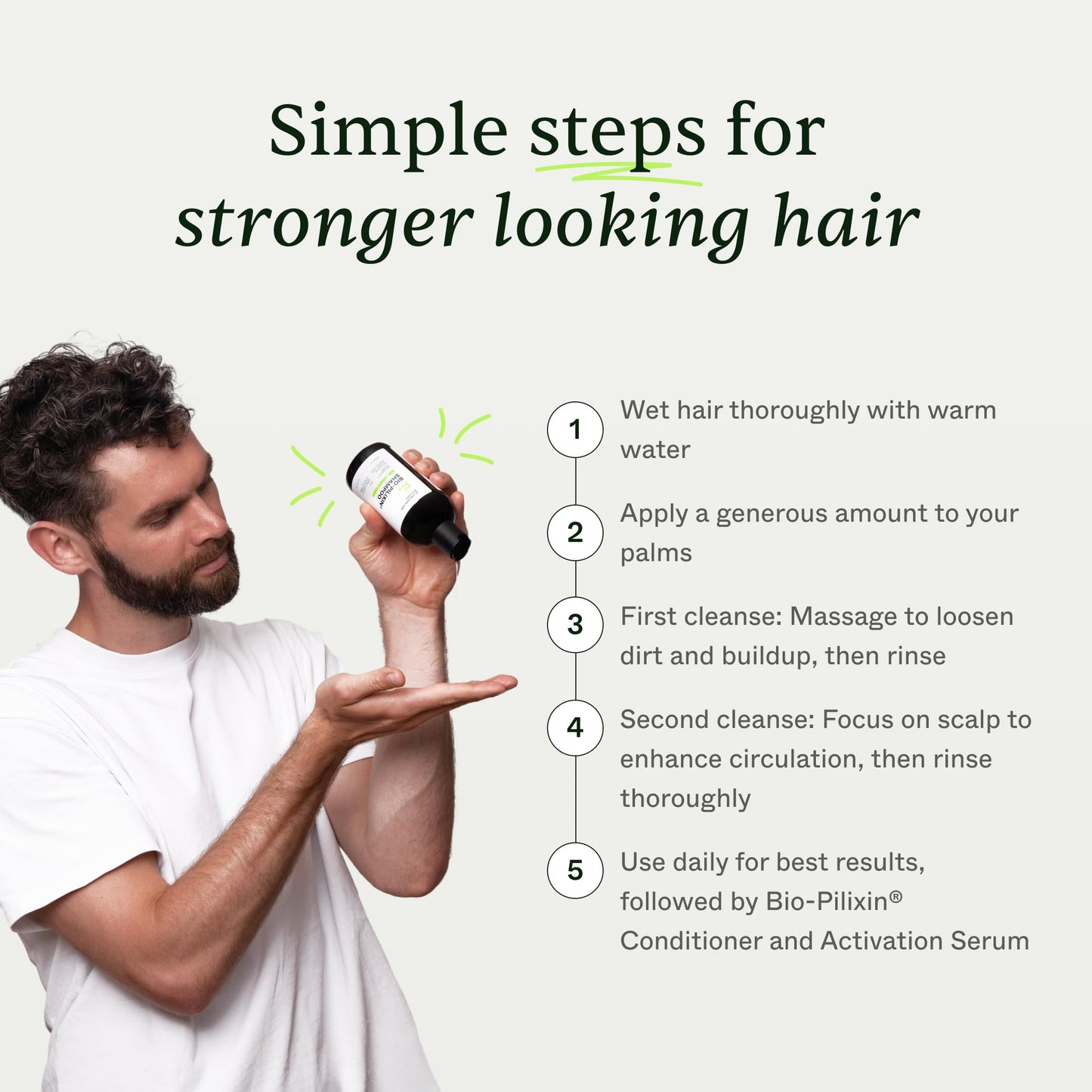Scandinavian Biolabs Bio-Pilixin® Shampoo For Men | Strengthens Hair, Helps Greasiness, Balances Scalp, Eucalyptus Aroma, Dermatologically Tested, Made in Denmark, 250 mL/ 8.8 Oz