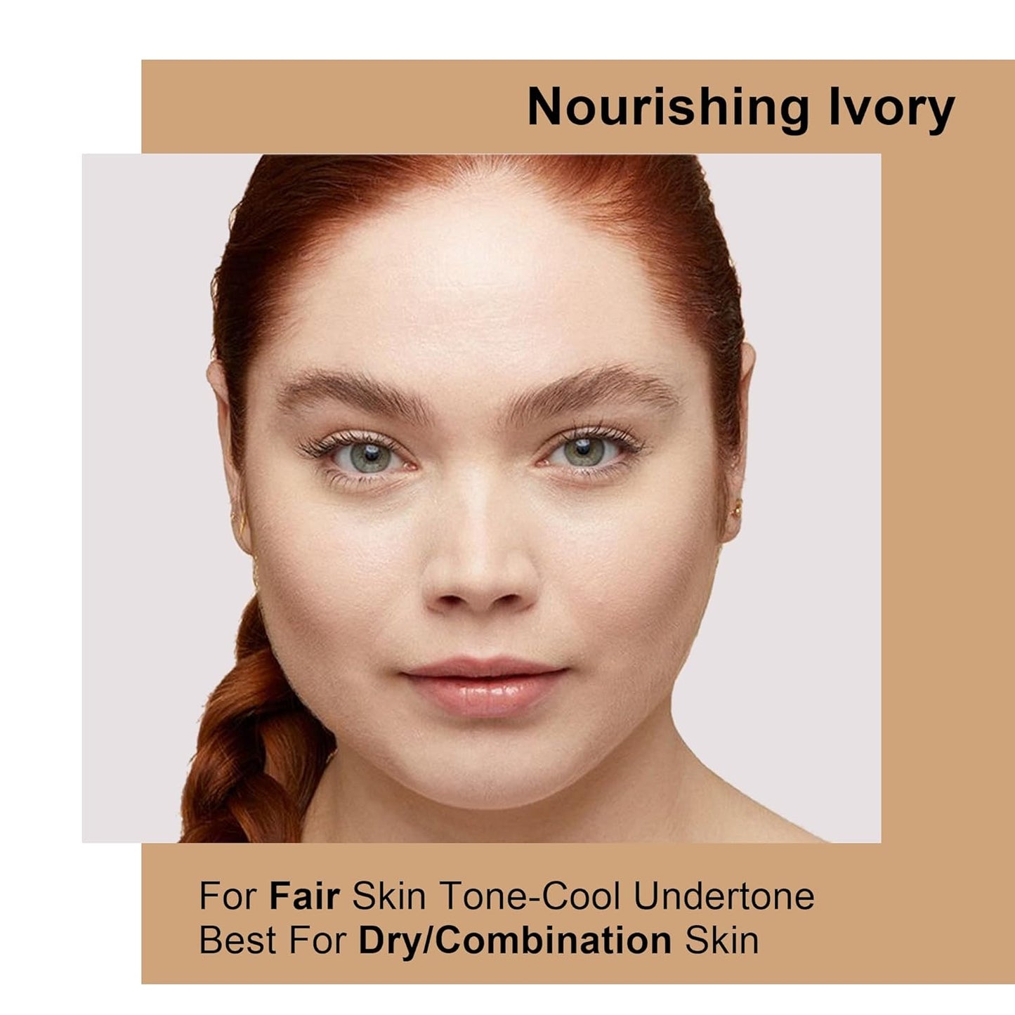 Dewy Liquid Foundation - Hydrating, Lightweight Formula for Medium-Full Coverage | Waterproof for Dry/Combination Skin, 30g, Nourishing Ivory