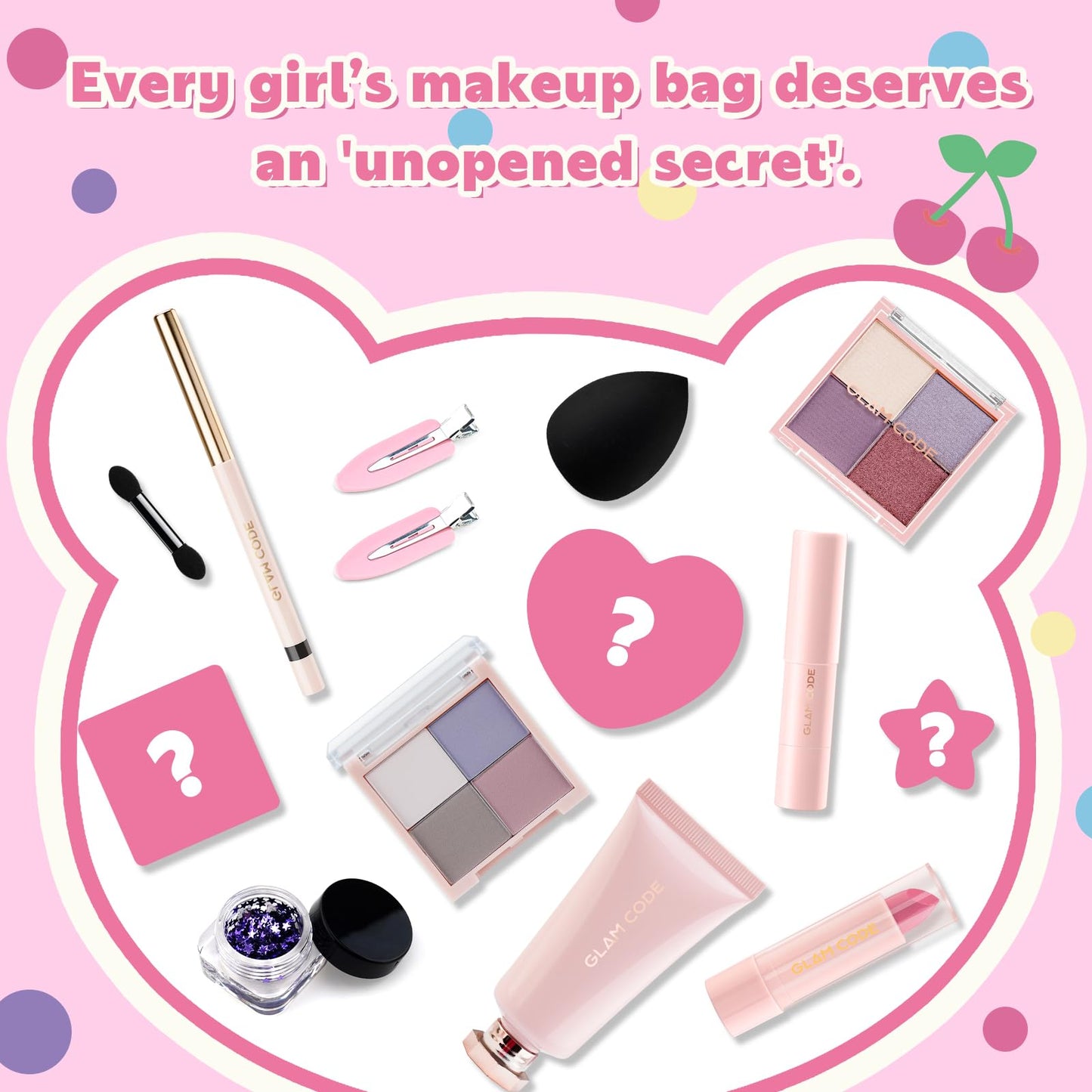 Glam Code Makeup Kit for Girl, Birthday Advent Calendar, Girls Makeup Gift Set for Teens, 24Pcs Makeup Mystery Box for Teenager Girls #Pink