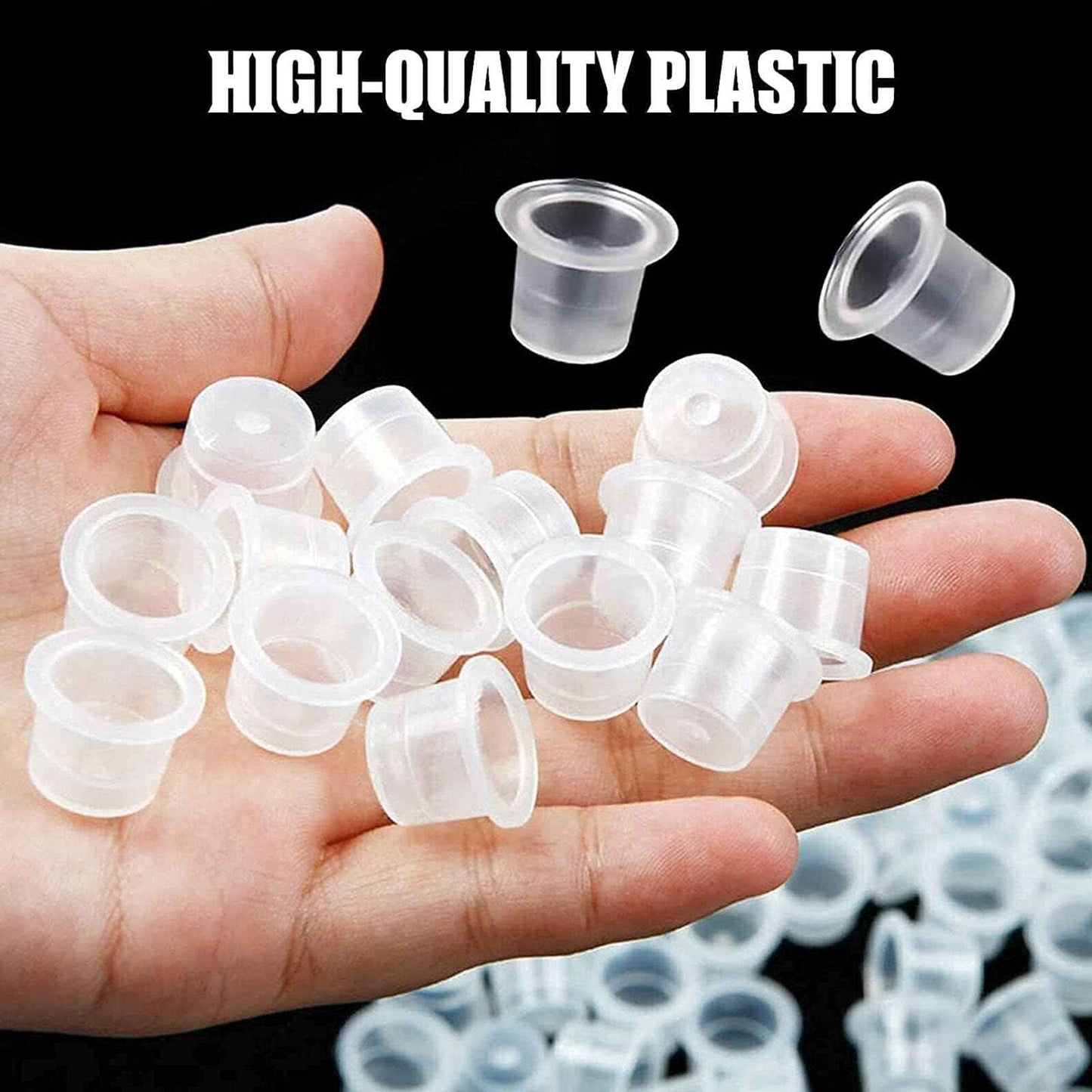 Urknall 1000PCS Large Size Tattoo Ink Cups Large Tattoo Caps 16MM Tattoo Ink Cups Pigment Cups Tattoo Plastic Cap for Tattoo Ink