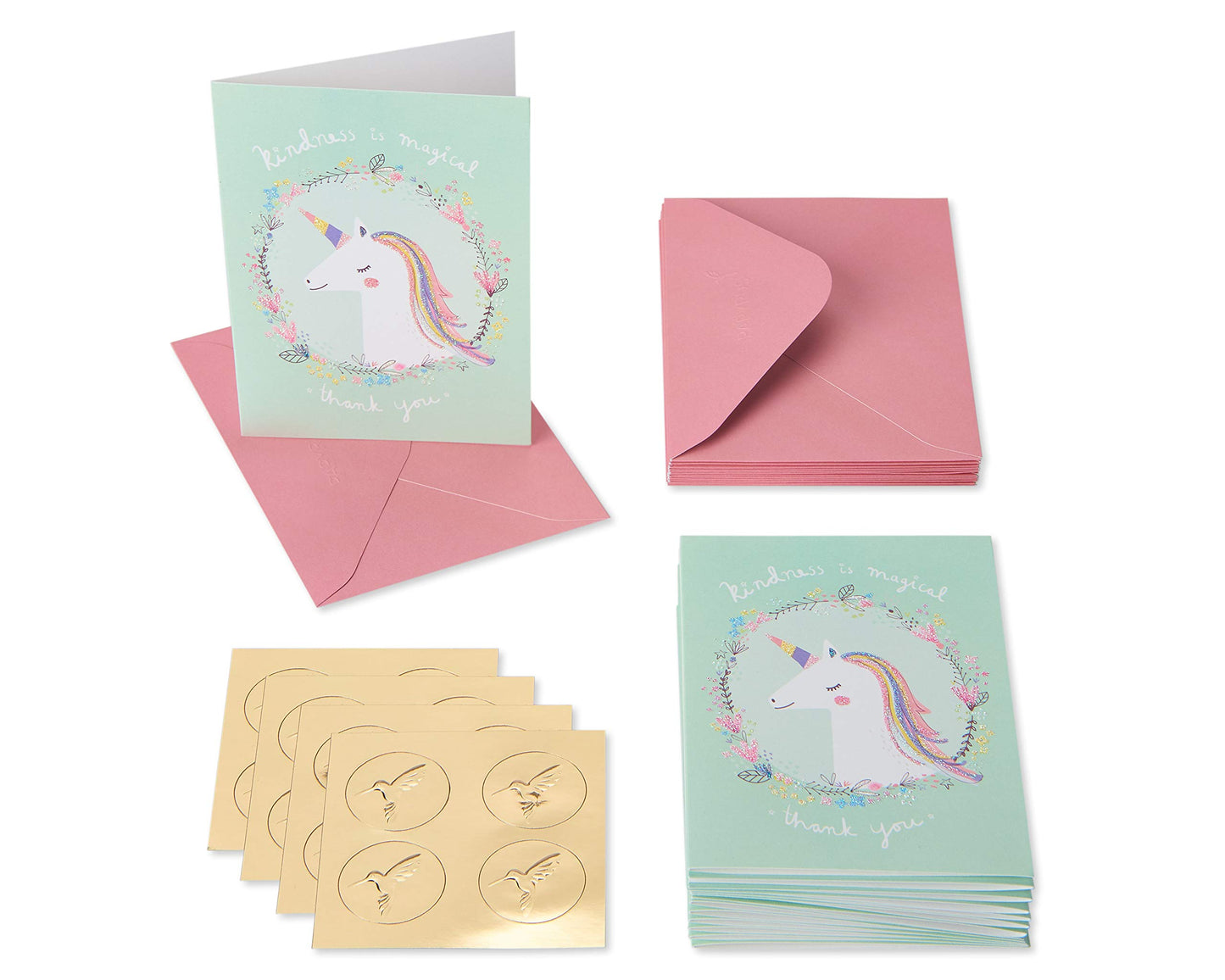 Papyrus Unicorn Thank You Cards with Envelopes, Kindness is Magical (14-Count)