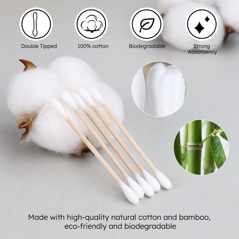 Cotton Swabs In Bulk, Travel-Sized Cotton Swabs, Individually Wrapped Double-Ended Cotton Swabs. Ideal For Ear Cleaning, Makeup Application, Hotels, And Travel (5 Swabs Per Pack, 500 Packs Per Box)