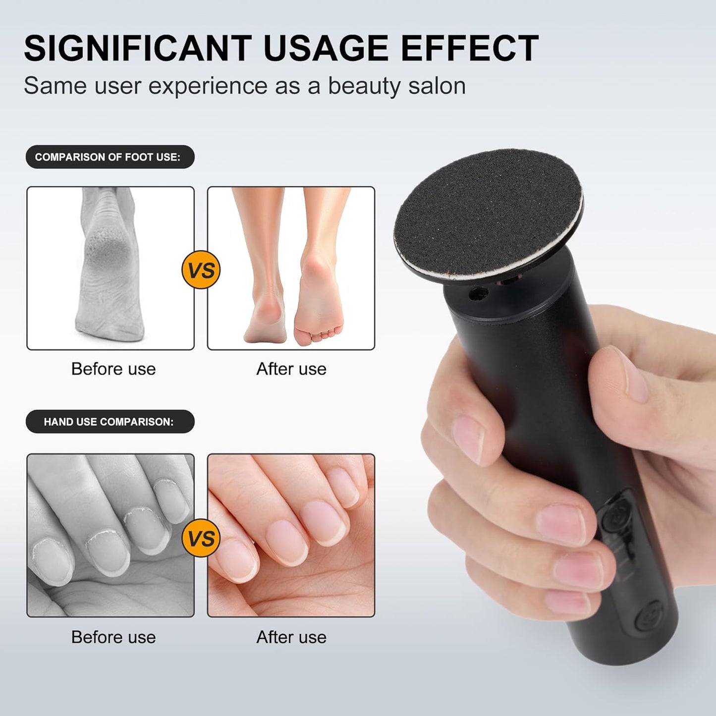 Electric Foot Callus Remover - Rechargeable Pedicure Tool with Adjustable Speed & Digital Display | Obsidian Color