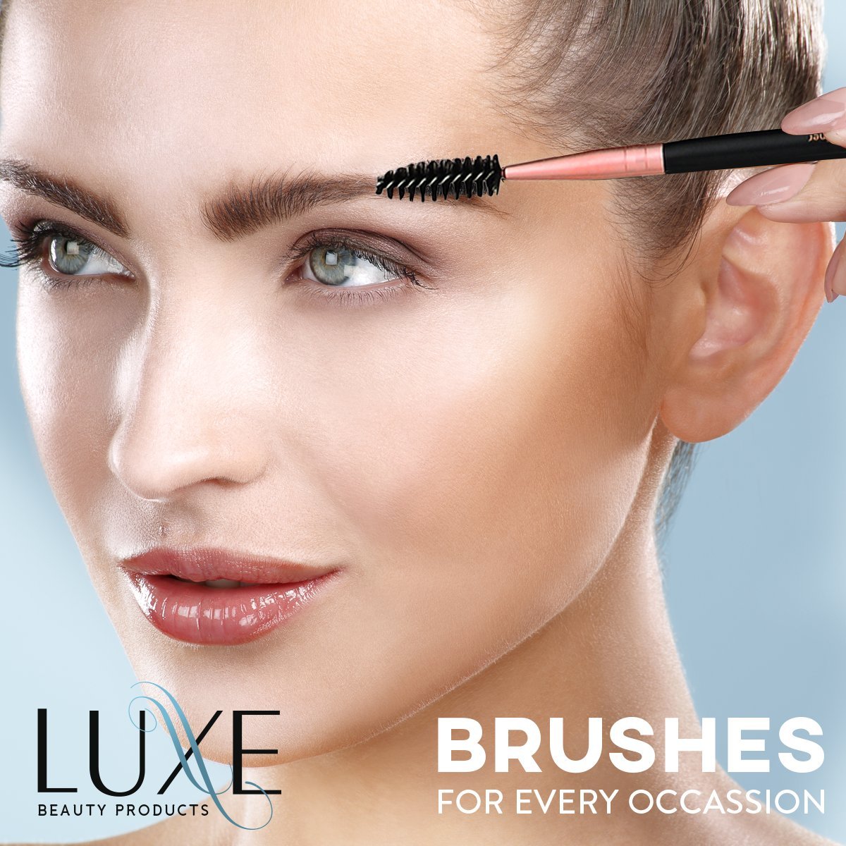 Luxe Premium Makeup Brushes Set - Synthetic Face & Eye Brushes for Foundation, Blush, Eyeshadow | 14-Piece Kit with Cleaning Solution