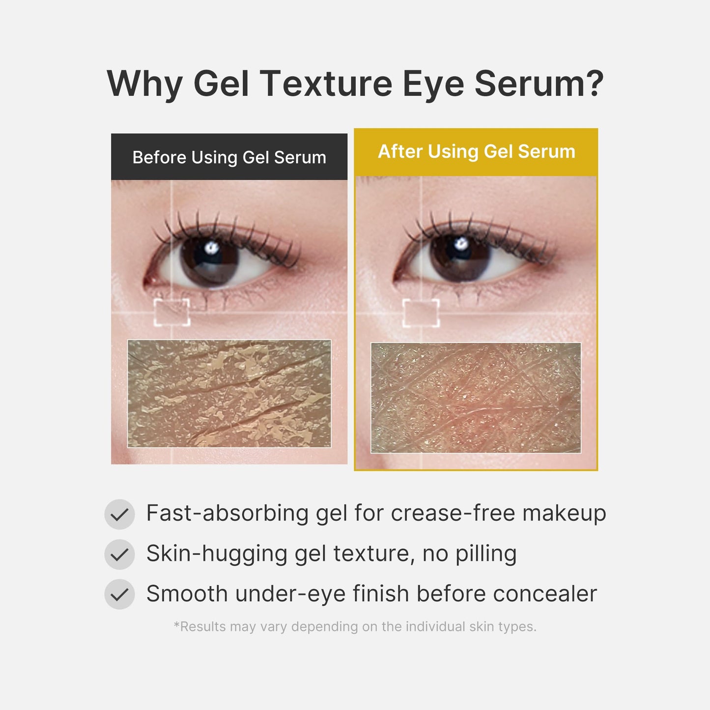 medicube Eye Serum with Kojic Acid Turmeric | All-Day Brightening Eye Gel Serum | Refreshing Eye Care with Vitamin C, Retinol & Caffeine | Hydrating & Cooling Formula | Korean Skincare, 1.01 fl.oz