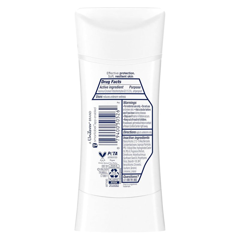 Dove Advanced Care Antiperspirant Deodorant Stick - Peach & Chamomile Tea | 72-Hour Odor Control, 2.6 oz, 4 Count