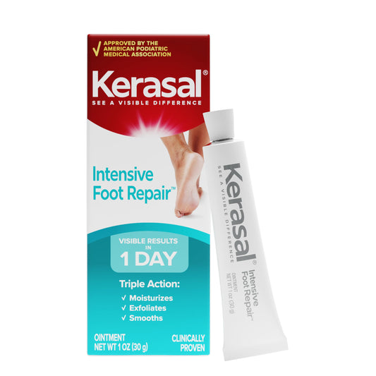 Kerasal Intensive Foot Repair, Skin Healing Ointment for Cracked Heels and Dry Feet, 1 Oz