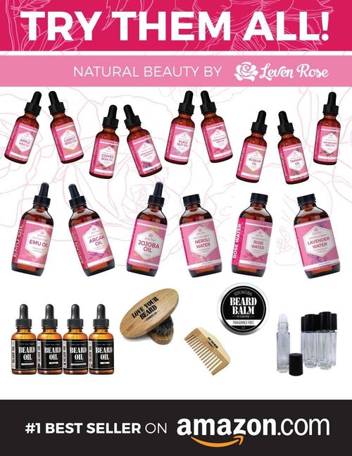 Leven Rose Sea Buckthorn Seed Oil, 100% Pure Unrefined Cold Pressed for Hair Skin and Nails (2 oz)