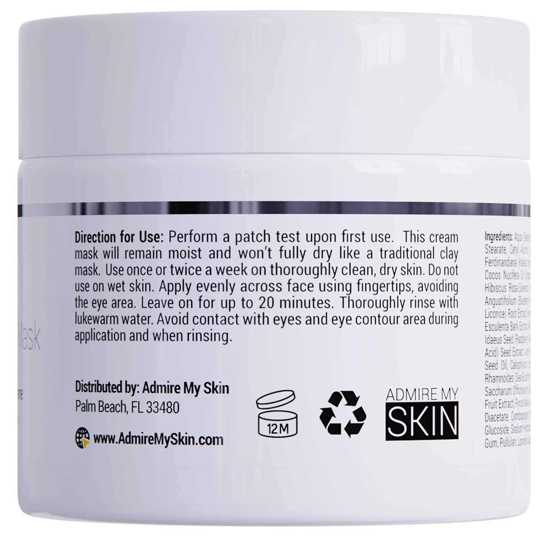 Vitamin C Mask for Face – Brightening Face Masks Skin Care Contains Glycolic Acid and Lactic Acid + Squalane Oil – Hydrating Beauty Face Mask for Glowing Youthful Skin and Smooth Even Skin Tone 2oz