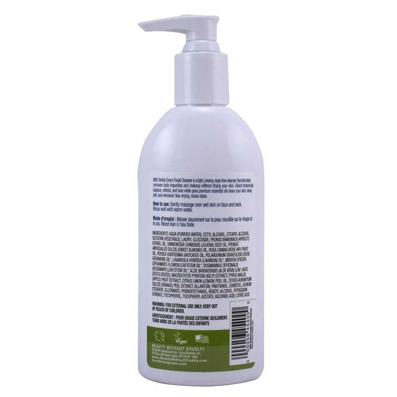 Herbal Cream Facial Cleanser - Beauty Without Cruelty | 8.5 Ounces, Gentle & Effective