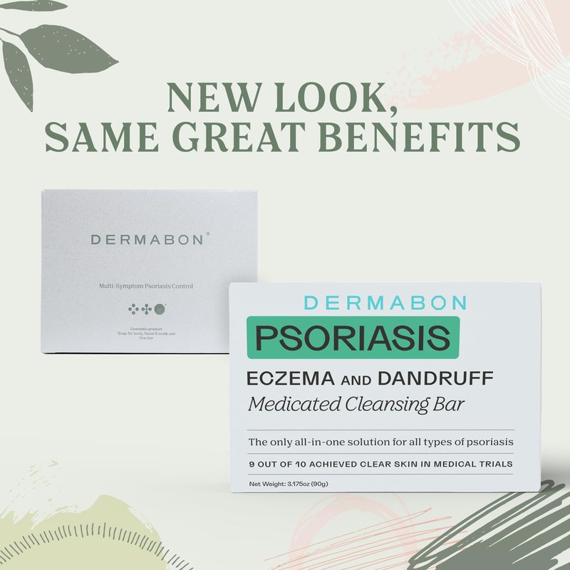 Dermabon Psoriasis, Dermatitis & Dandruff Control Soap Bar with 2% Coal Tar as Active Ingredient for Eczema Relief - 1 Pack