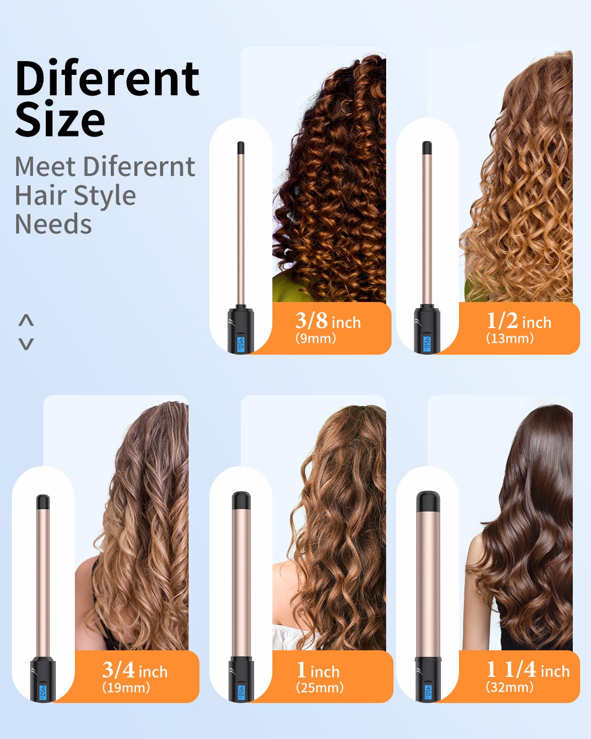 3/4 Inch Curling Wand for Long Hair,Long Barrel Curling Iron Wand for Beach Waves,Dual Voltage Hair Curling Iron Ceramic Thin Barrel