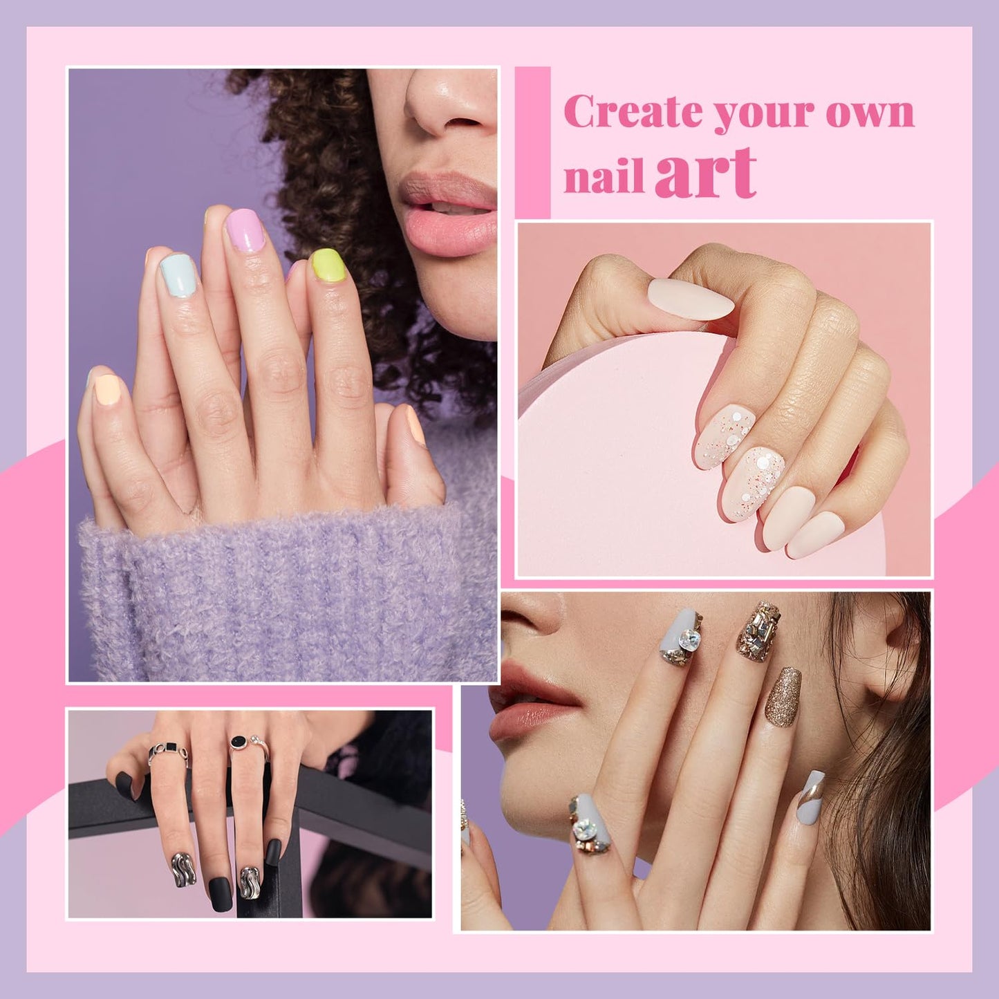 Coffin Nail Tips Set - 500 Pcs Clear Acrylic Tips with Glue, Clipper, Files & Cuticle Pusher | Perfect for Salons & DIY