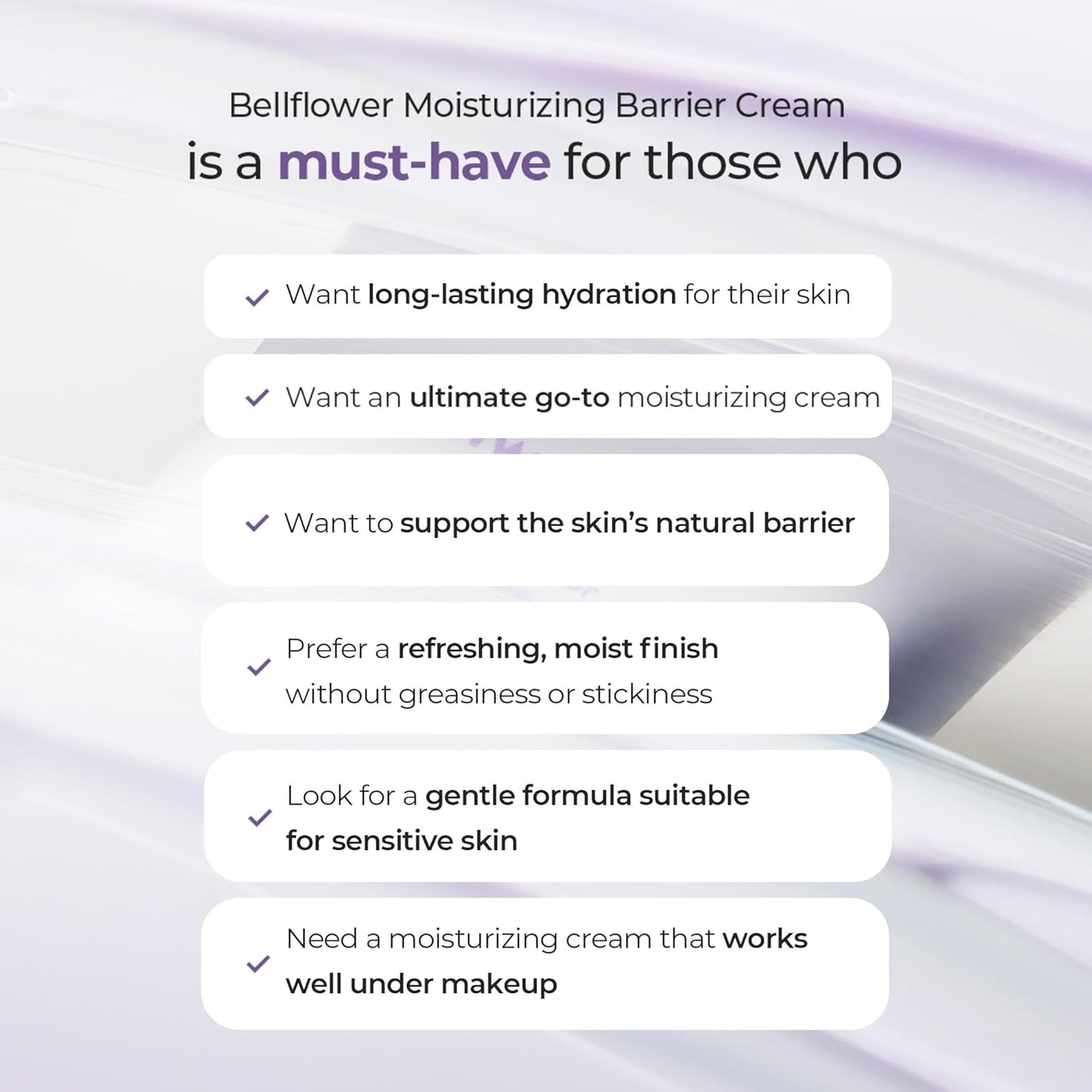 Bellflower Moisturizing Barrier Cream - Daily Face Moisturizer for Dry to Combo Skin | Hydrating Korean Skincare with Ceramides & Panthenol | 2.7 Fl Oz