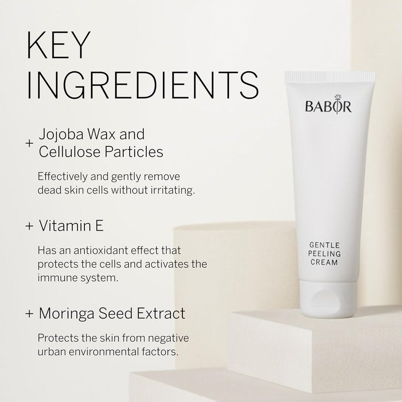 Babor Gentle Peeling Cream - Facial Scrub for Dry Sensitive Skin | Even Tone & Texture, 1.7 oz