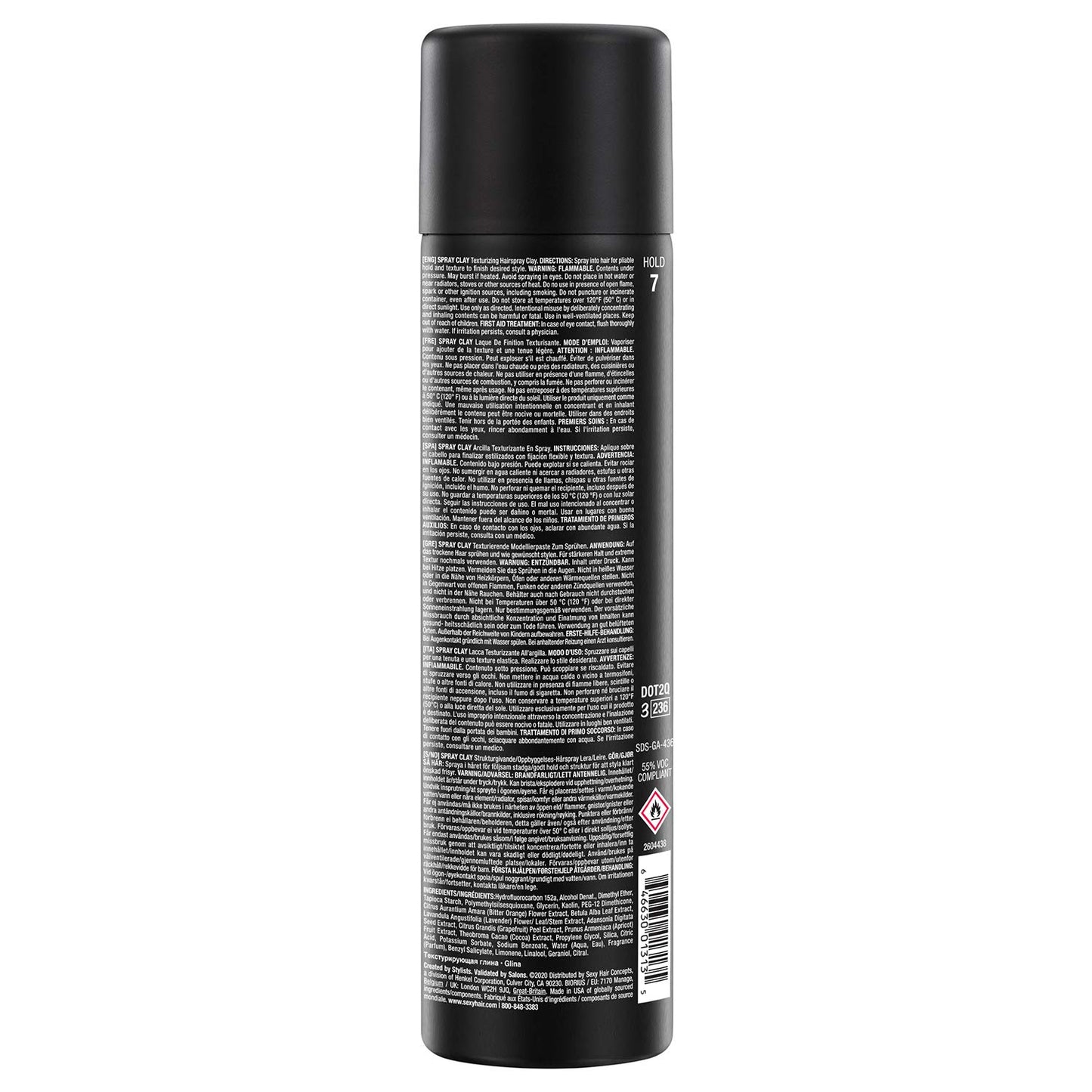 Texturizing Hairspray Clay - SexyHair Style Spray for All Hair Types | Matte Finish, 4.4 Oz
